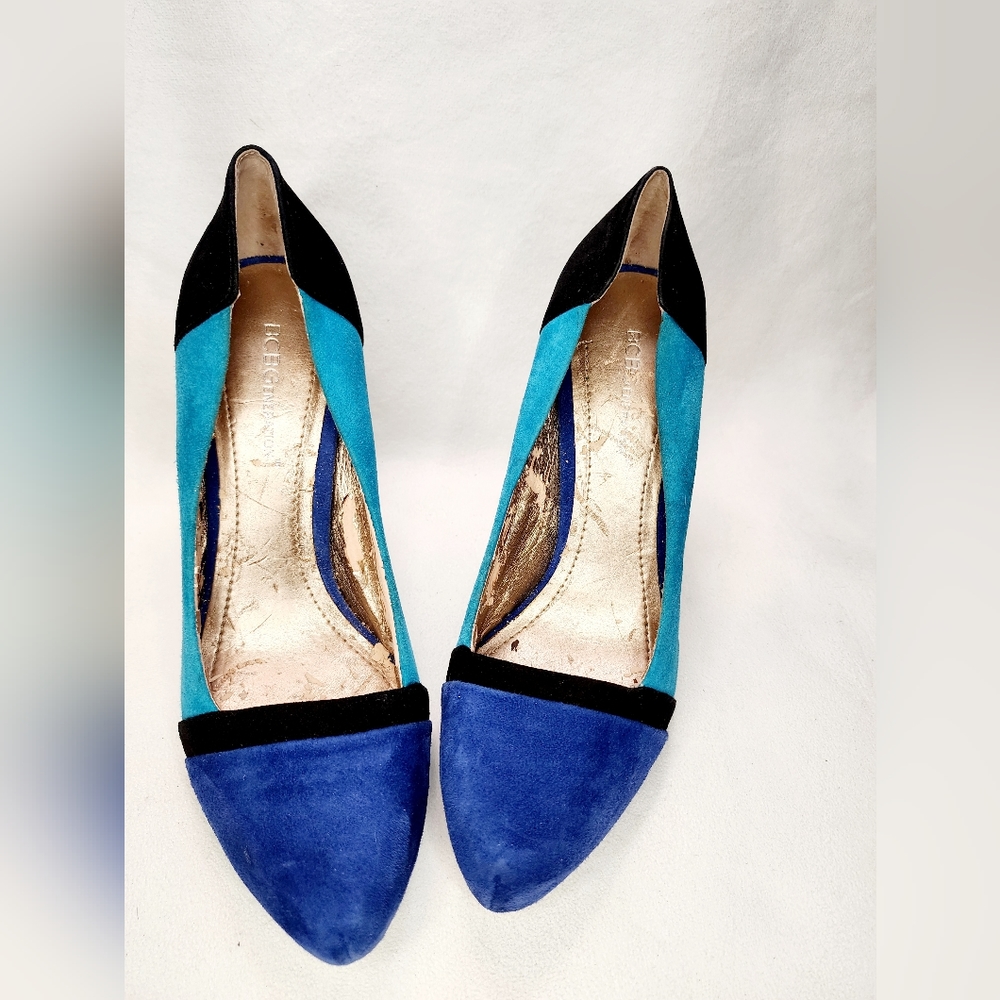 BCBGeneration Suede Color Block Heels